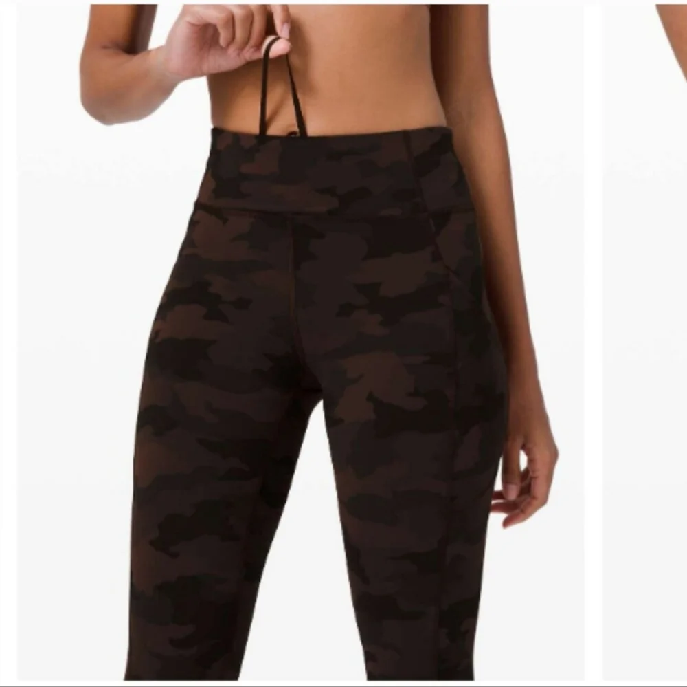Lululemon‎ Invigorate Highrise Legging Brown Earth Camo size 6